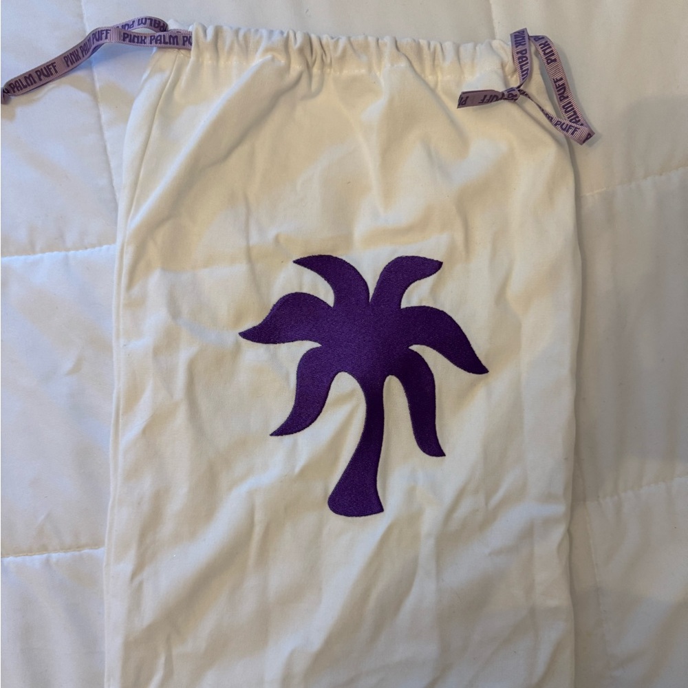 Pink Palm Puff Bag